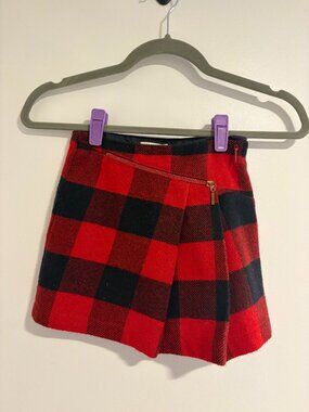 Designer Junior Gaultier red plaid skirt size 6